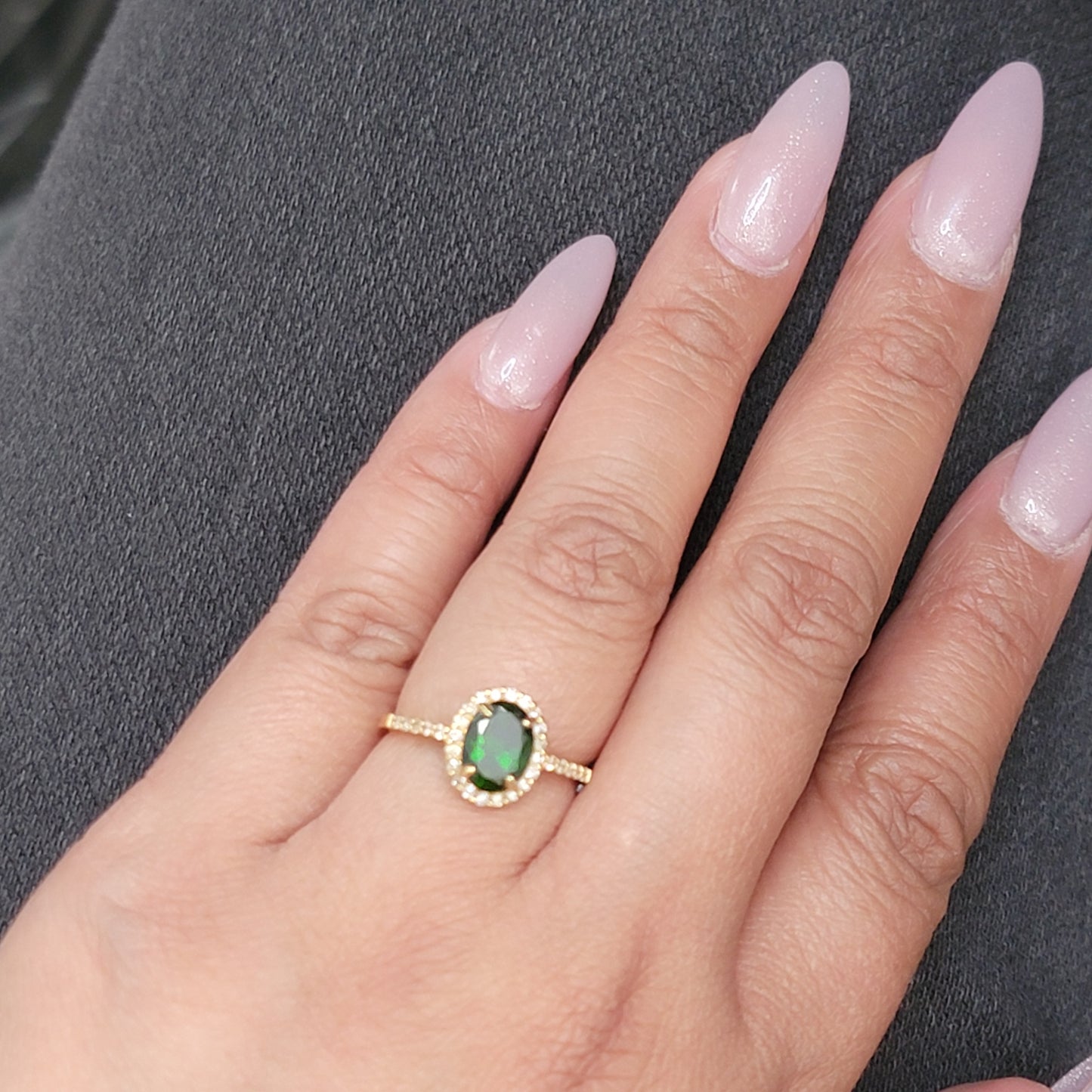 Chrome Diopside Ring