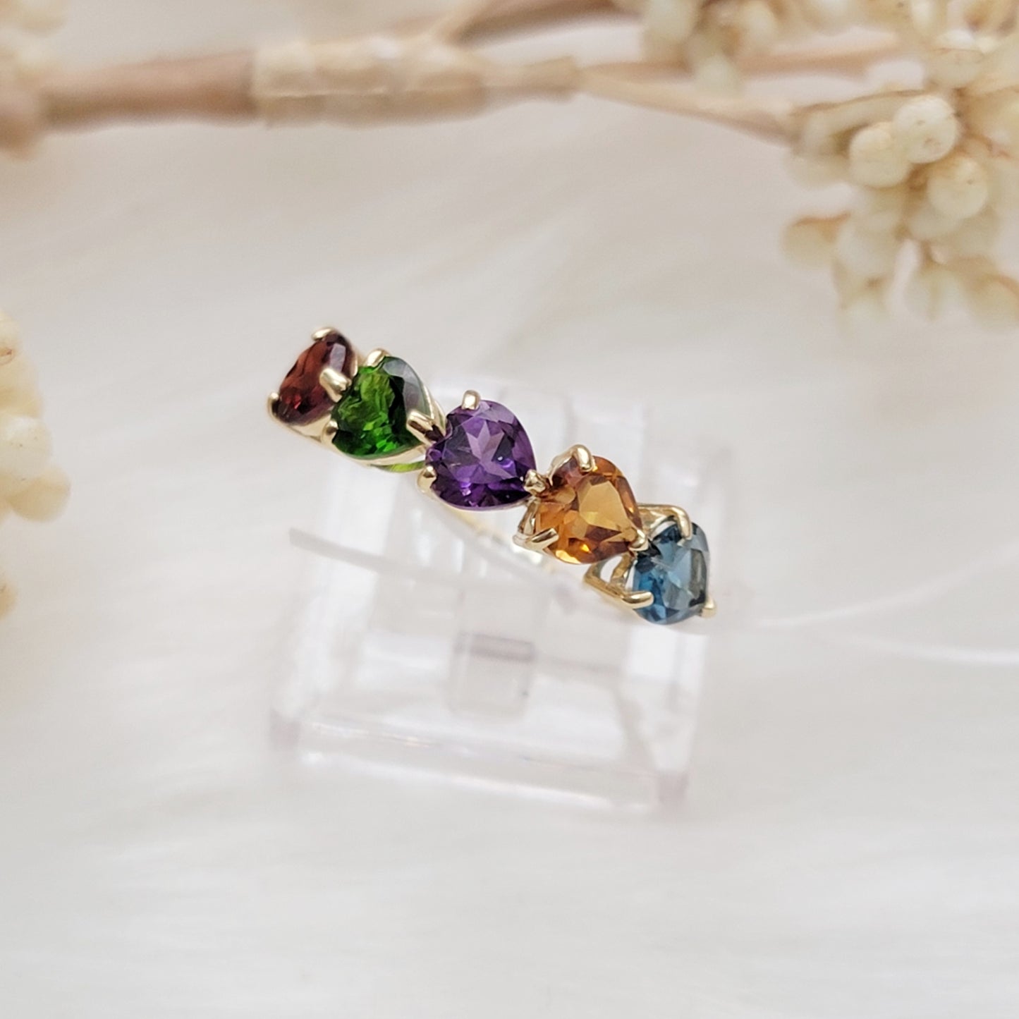 Heart Gem Half Eternity Ring